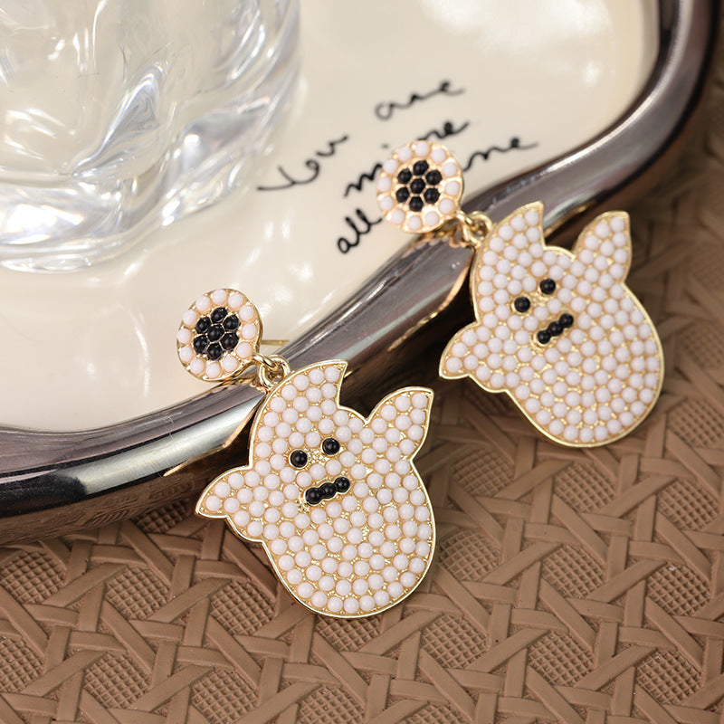 Wholesale Halloween Ghost Rice Bead Earrings